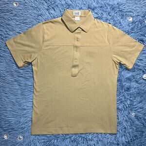VINTAGE Leon Levin Button Polo Shirt Size Medium Mens Classic Tan Outdoor 90s